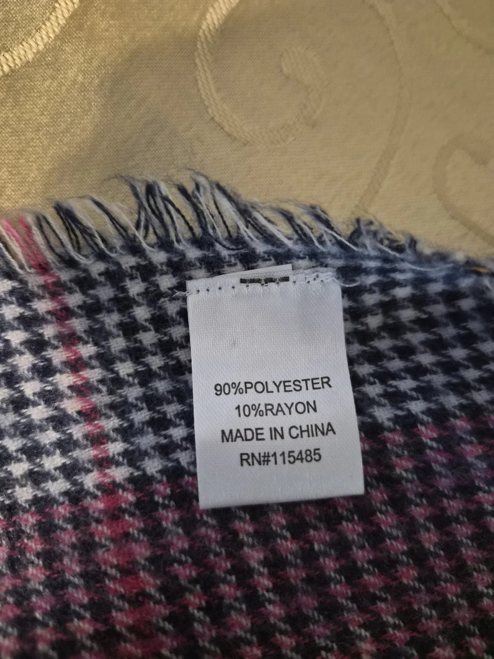 Top It Off sequin and purple plaid scarves